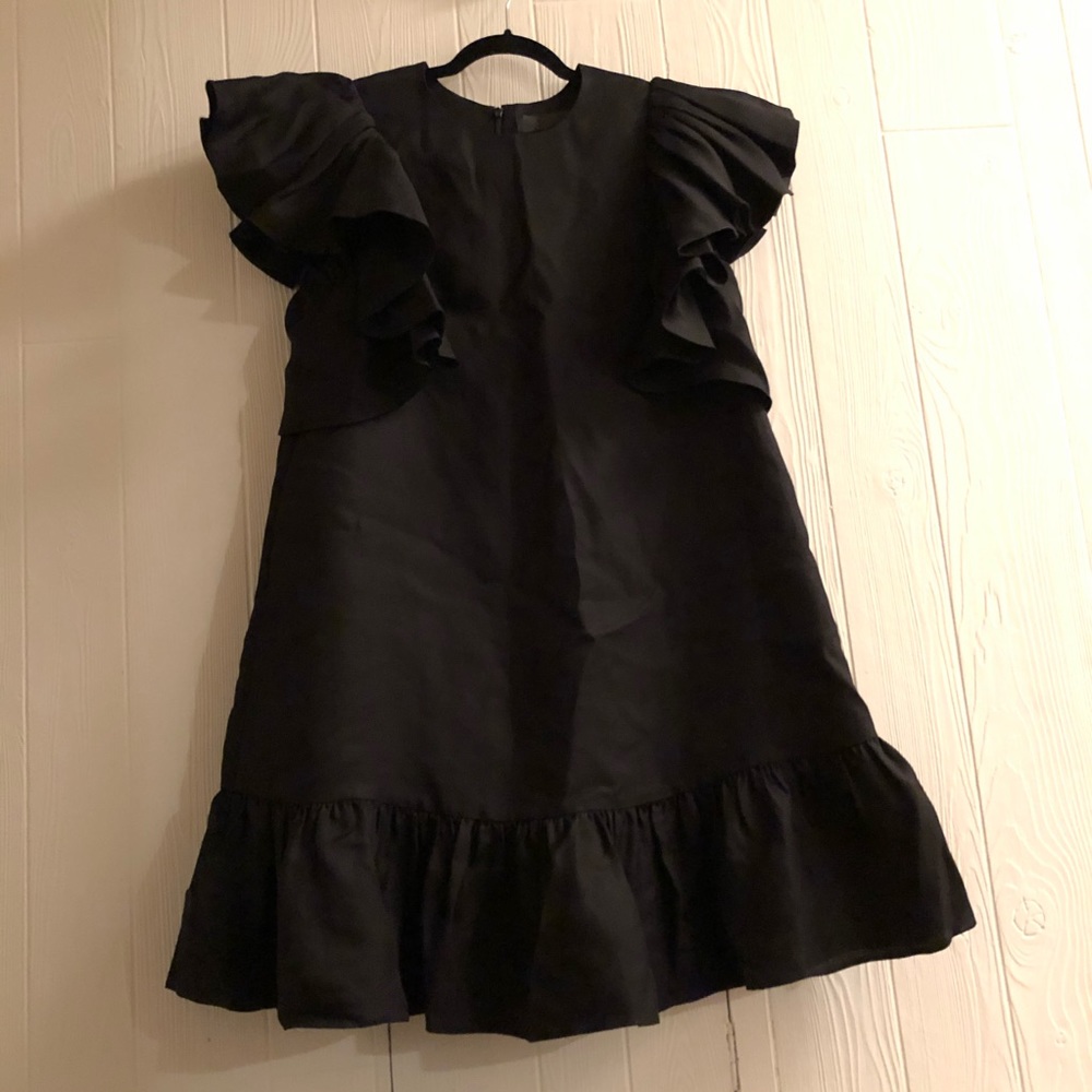 Black Co. Dress with Ruffle Sleeve